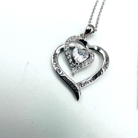 Mom Necklace "Always My Mother Forever My Friend", Sterling Silver - Picture 4 of 6